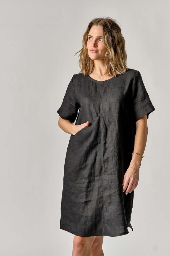  파뮤트 어패럴 미디 원피스 Pamut Apparel Usa Paris 드레스 차콜 - PAMUT APPAREL