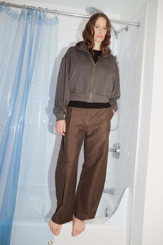  Weedless 자켓 잡초 없는 가날타카 자수 후드 지퍼 파카 - OTHER BRANDS