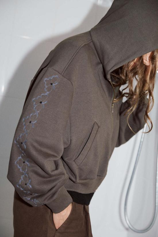  Weedless 자켓 잡초 없는 가날타카 자수 후드 지퍼 파카 - OTHER BRANDS