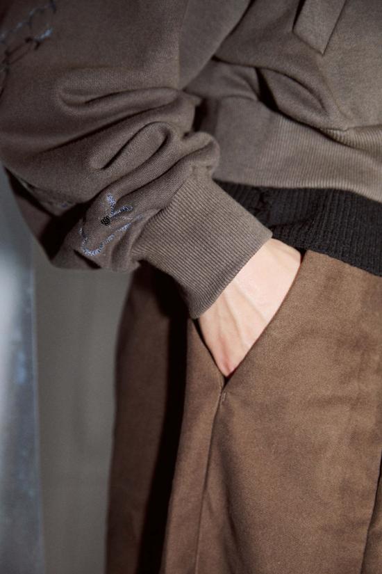  Weedless 자켓 잡초 없는 가날타카 자수 후드 지퍼 파카 - OTHER BRANDS