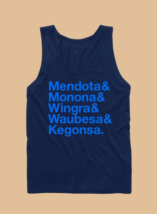  랫롱샵 민소매 티셔츠 위도.샵 파이브 레이크스 탱크 네이비