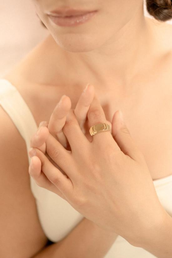  에이드 반지 겔레(Eyde Gelleh) 로스트 왁스 주조 , 재활용 금속 옵션 (황동/은/14k 금) - EYDE