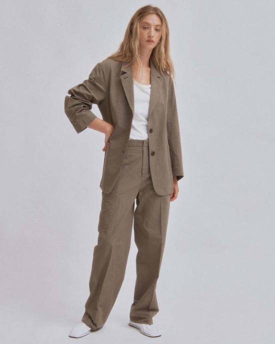  사야카 다비스 뉴욕 스트레이트 팬츠 사야카 데이비스 뉴욕 스트레이트 레그 팬츠 모스 그레이 - SAYAKA DAVIS NEW YORK