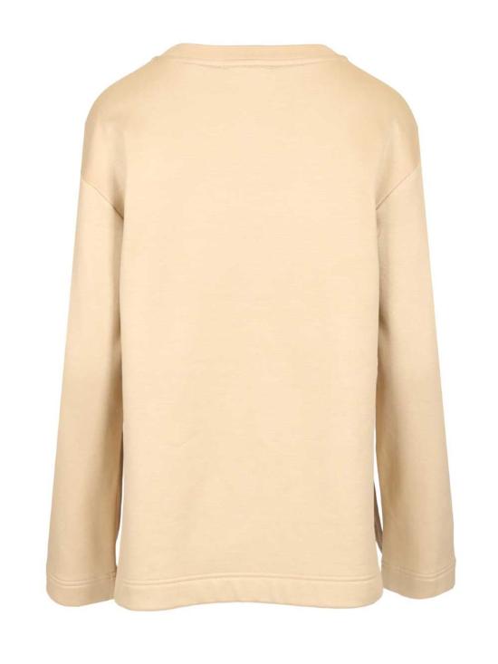  막스마라 스웨터 막스 마라 베르마 크루넥 엠보싱 로고 스웨트셔츠 베이지 - MAX MARA