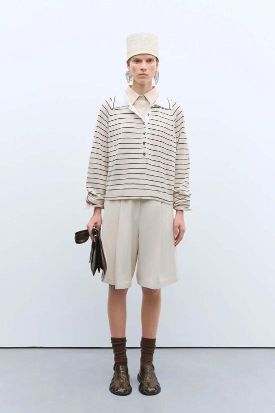  코데라 반팔 티셔츠 오가닉 코튼 스트라이프 폴로