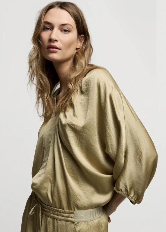  Summum 블라우스 박쥐 소매가 달린 섬멈 탑 (녹색)