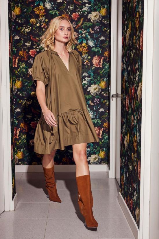  Lindsay Nicholas New York 숏 원피스 린지 니콜라스 뉴욕 조안 미니 드레스 카키 - OTHER BRANDS