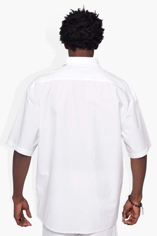  THE CELECT 반팔 셔츠 셀렉트 재단 우븐  화이트 - THE CELECT