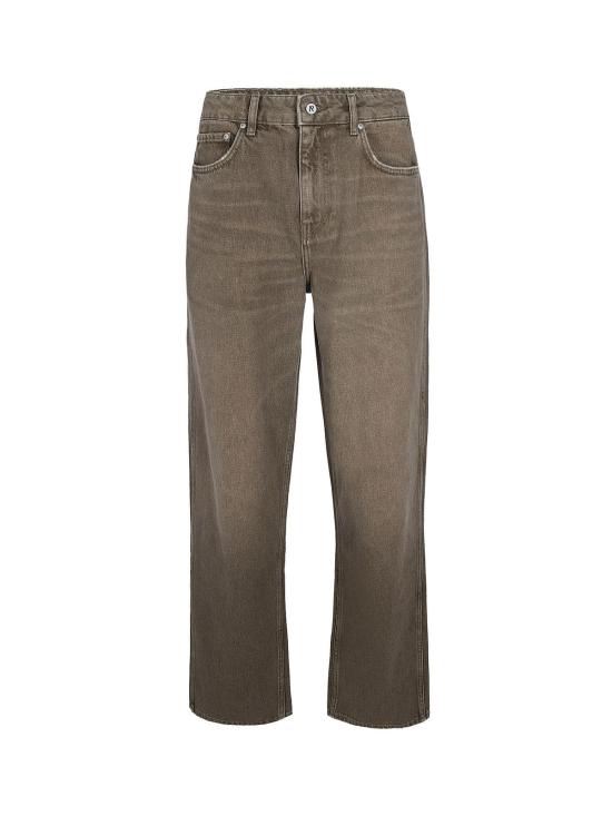  리프레젠트 데님 팬츠 리워싱 효과가 있는 워싱 올리브 진을 표현하세요