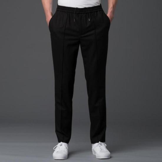  Deveaux 수트 팬츠 데보 엘라스틱 핀턱