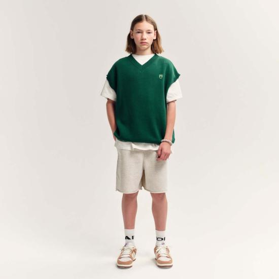  [키즈] 메인 스토리 풀오버 키즈  니트 탱크 스웨터 조끼 그린 - MAIN STORY