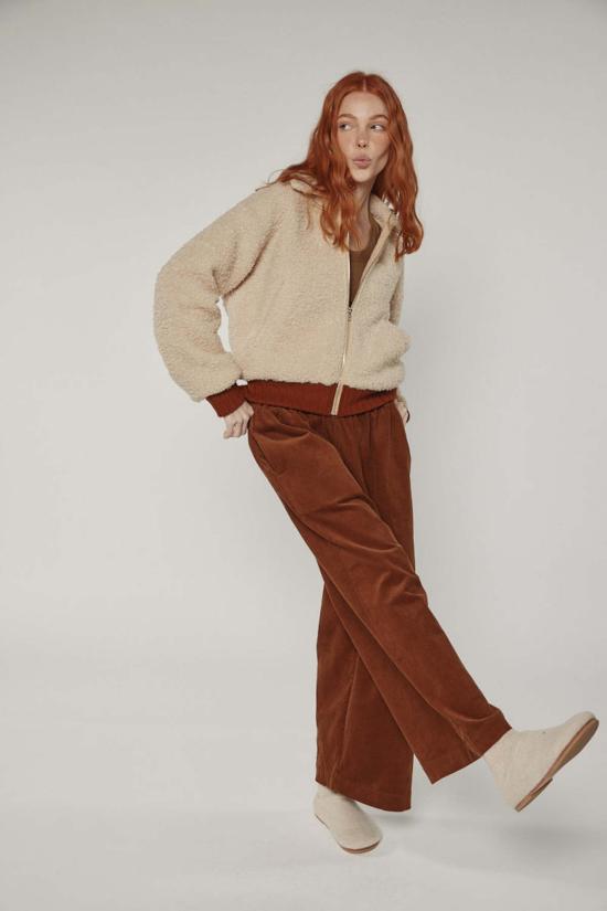  amente 봄버 자켓 아멘테 울 블렌드 골지 숏 봄버 재킷 오트밀 색상 - OTHER BRANDS