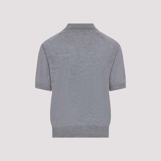  아미 폴로 티셔츠 알렉상드르 마티우시 콘트라스트드 ADC 폴로 셔츠 그레이 신 느와르 - AMI