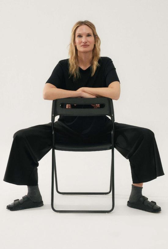  실크 런드리 반팔 티셔츠 골지 티셔츠 블랙 - SILK LAUNDRY