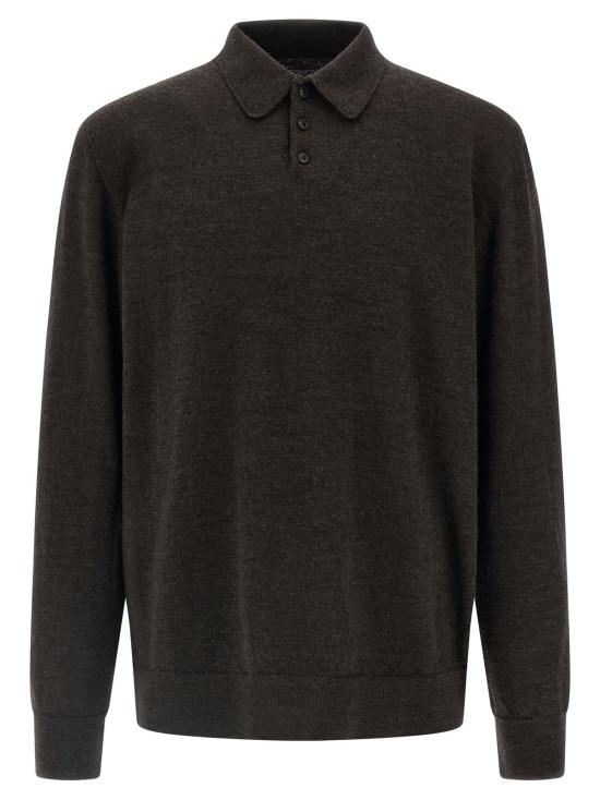  마르지엘라 폴로 티셔츠 메종  스웨이드 패치 폴로 셔츠 브라운