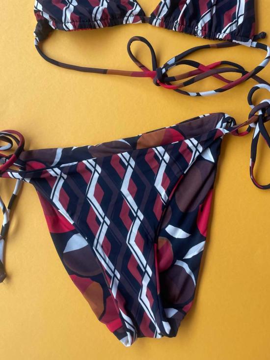  시위 비키니 수영복 시유 셀마 리버서블 타이 사이드 비키니 하의 블랙 멀티 - SIYU