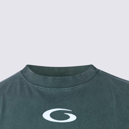  발렌시아가 반팔 티셔츠 코튼 티셔츠 그린 - BALENCIAGA