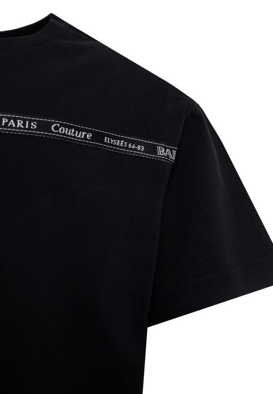  [키즈] 발망 트레이닝 상의 로고 아동용 티셔츠 블랙 - BALMAIN