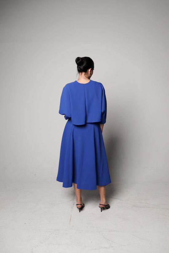  KAAREM 롱 스커트 Kaarem Panax 하이 웨이스트 포켓  Azure Blue - OTHER BRANDS