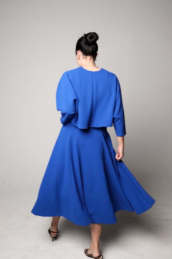  KAAREM 롱 스커트 Kaarem Panax 하이 웨이스트 포켓  Azure Blue