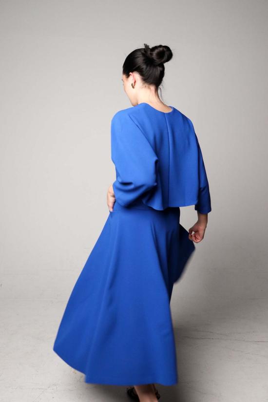  KAAREM 롱 스커트 Kaarem Panax 하이 웨이스트 포켓  Azure Blue - OTHER BRANDS