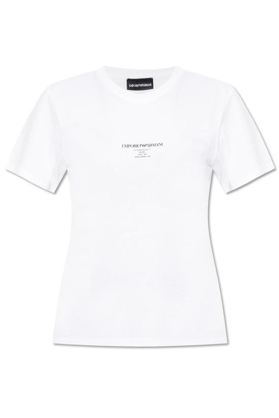  엠포리오 아르마니 반팔 티셔츠 로고 티셔츠 화이트