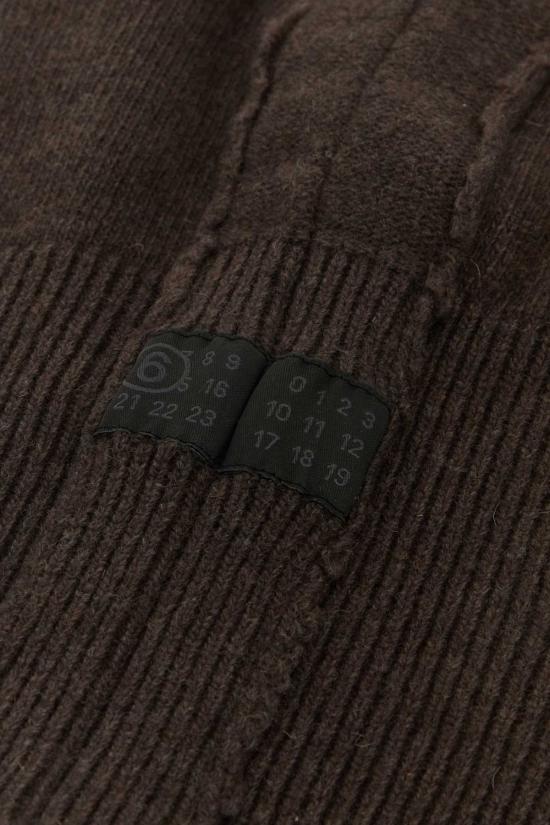  MM6 메종마르지엘라 모자 Mm6 메종 마르지엘라 울 블렌드 발라클라바 브라운 - MM6 MAISON MARGIELA