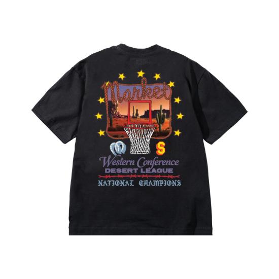  마켓 반팔 티셔츠 데저트 리그 티셔츠 파이럿 블랙 - MARKET