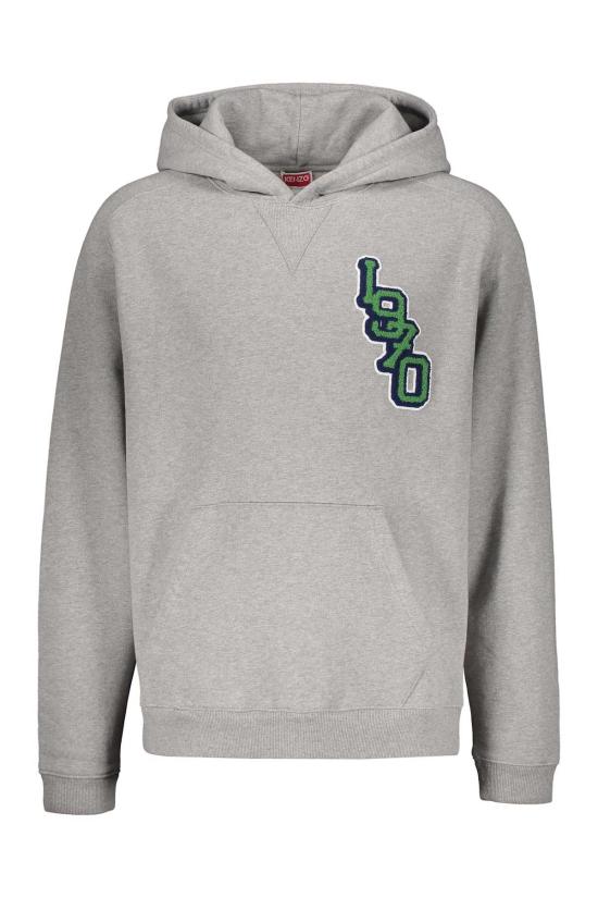  겐조 긴팔 티셔츠 켄조 코튼 후드티 그레이