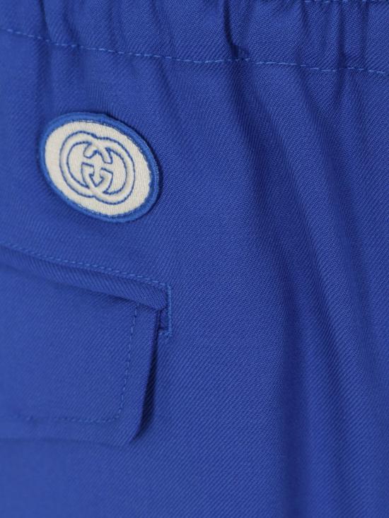  구찌 스트레이트 팬츠 울  블루 - GUCCI