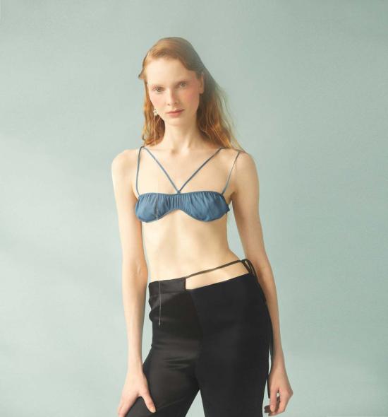  루이자 에 라 루나 민소매 티셔츠 루이자 엣 라 루나 알라이아 브라렛 오션 미스트 - LUISA ET LA LUNA