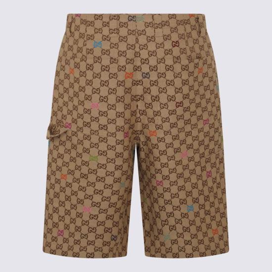  [키즈] 구찌 쇼츠/버뮤다 베이지 코튼 쇼츠 Camelorangemc - GUCCI