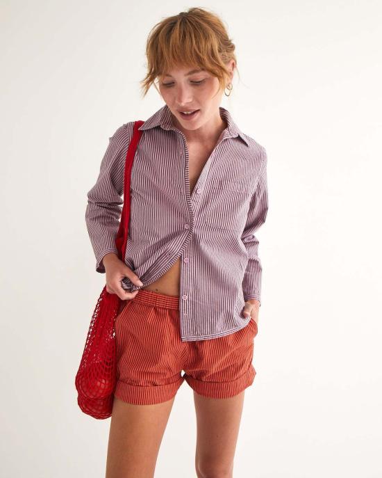  LWN 숏팬츠 Lwn 산사나무 짧은 토마토 연필 줄무늬 - OTHER BRANDS