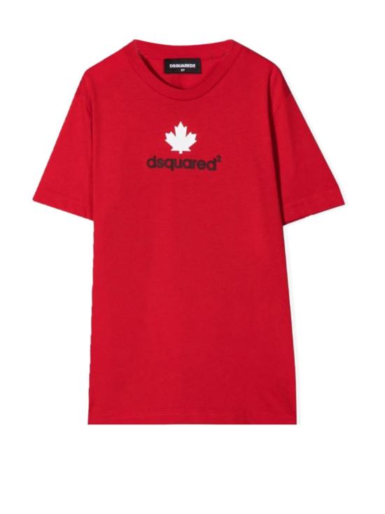  [키즈] 디스퀘어드2 트레이닝 상의 키즈 Dsquared2 릴랙스 티셔츠 레드 - DSQUARED2