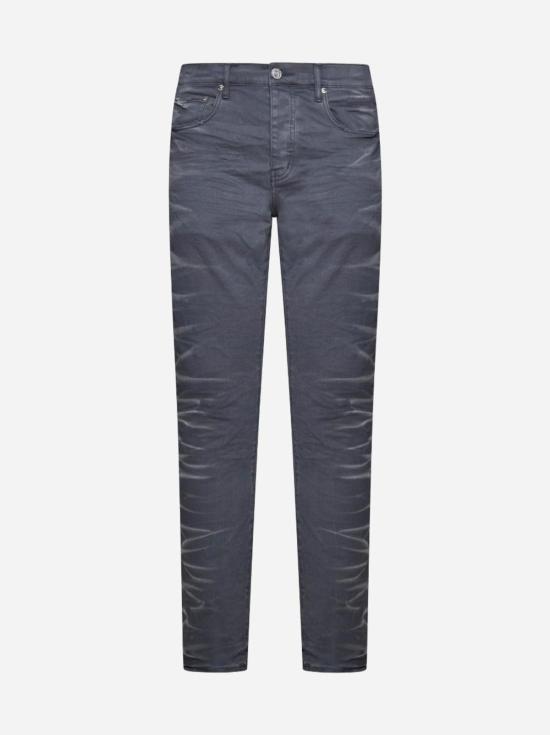  퍼플 브랜드 데님 팬츠 보라색 스키니진 회색