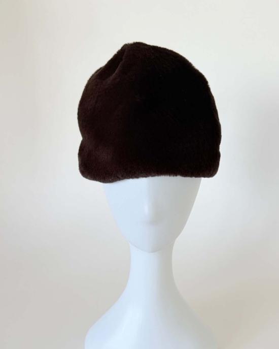  클라이드 모자 인조 모피 토크 밍크