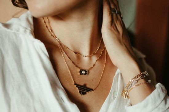  시에라 윈터 주얼리 목걸이/팬던트 키스멧 목걸이 골드 베르메일/화이트 토파즈 - SIERRA WINTER JEWELRY