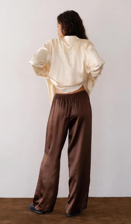  도니 스트레이트 팬츠 . 실크 심플  에스프레소 - DONNI.