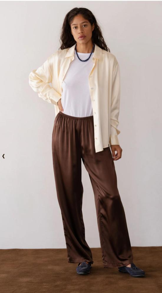  도니 스트레이트 팬츠 . 실크 심플  에스프레소 - DONNI.