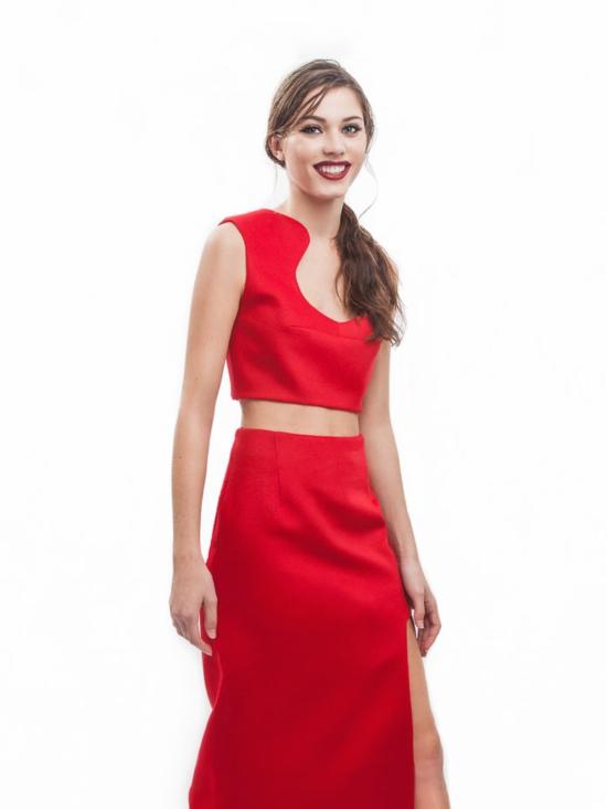  Karla Spetic 민소매 티셔츠 칼라 스펙틱 커브 컨투어 탑 레드 - OTHER BRANDS