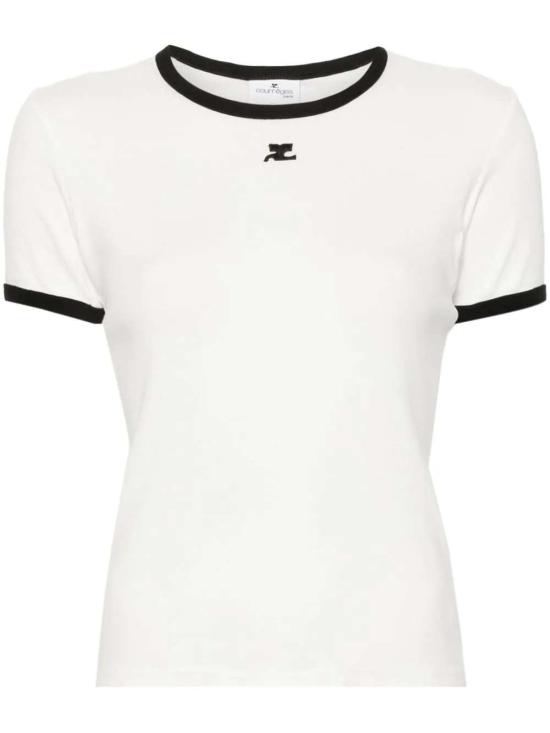 26SS 쿠레쥬 반팔 티셔츠 VESJTS017JS0070 HERITAGE WHITE BLACK 0098