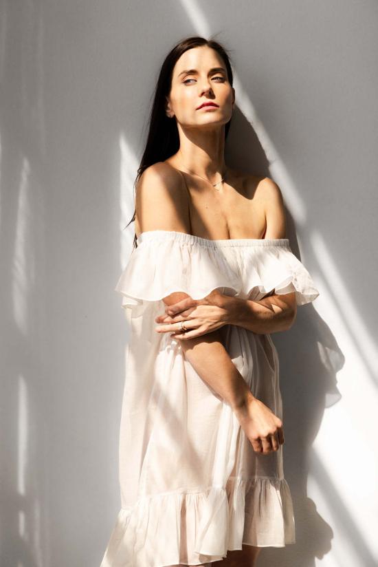  Salua Lingerie 비치용품 살루아 란제리 캄페시나 오프숄더 커버업 화이트 - SALUA LINGERIE