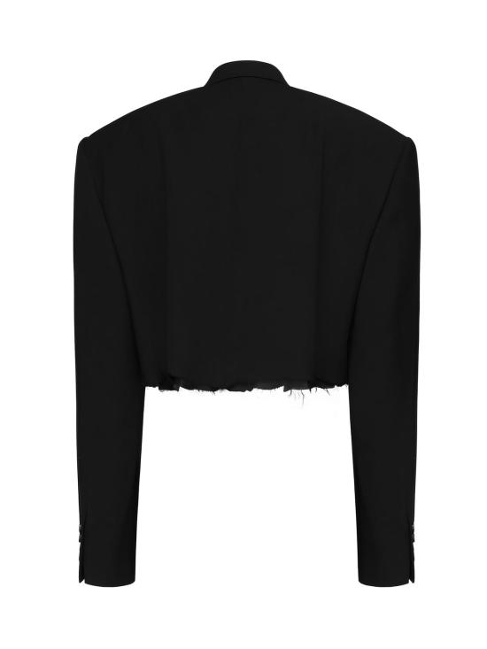  발렌시아가 수트 자켓 싱글 브레스트 브이넥 블레이저 블랙 - BALENCIAGA