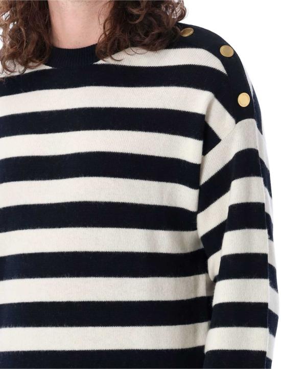  발렌티노 가라바니 스웨터 크루넥  블루/화이트 스트라이프 - VALENTINO GARAVANI