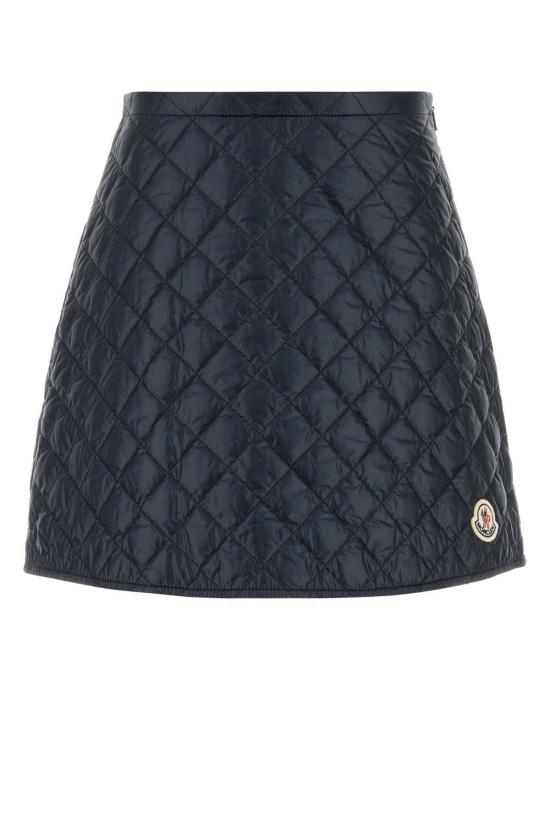  몽클레어 숏 스커트 미드나잇 블루 나일론 미니 스커트 네이비