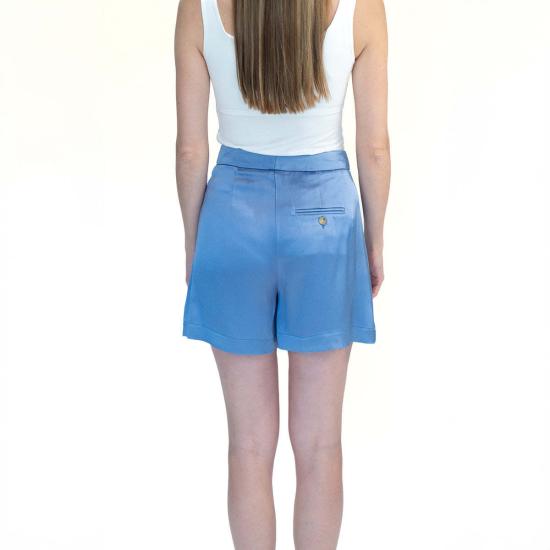  알리지 숏팬츠 알리시 새틴 버뮤다 반바지 라이트 블루 - ALYSI