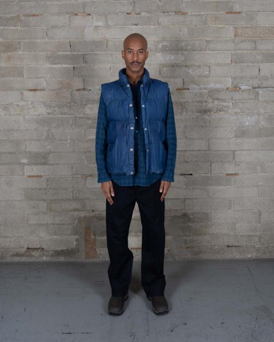  올더브라더 베스트 형의 왁스 코팅 패딩 조끼 - OLDERBROTHER