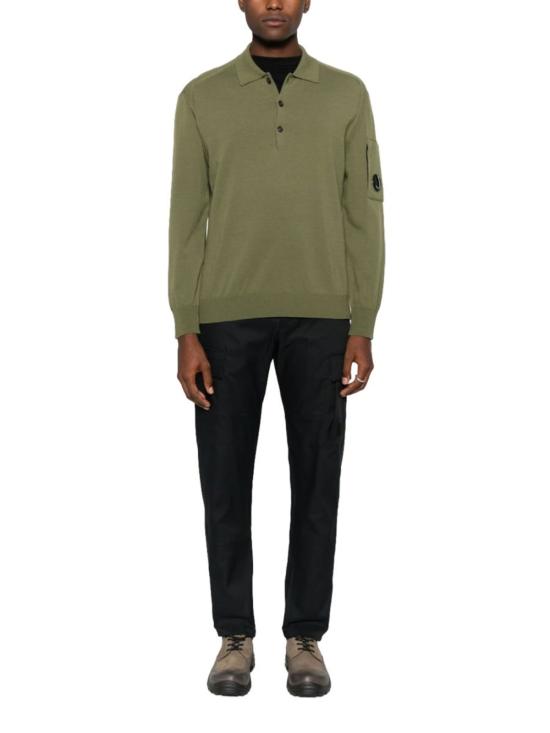  씨피 컴퍼니 스웨터 C.P. 컴퍼니 울 폴로  그린 - C.P. COMPANY