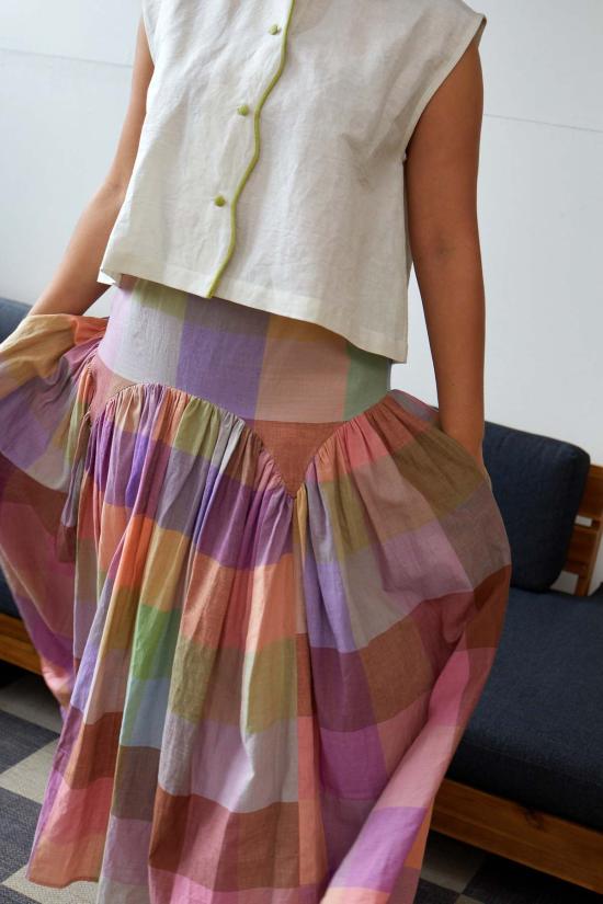  RUJUTA SHETH 롱 스커트 루주타 셰스 레일라 스커트 메리다 체스 - OTHER BRANDS