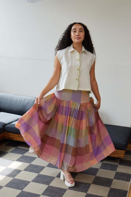  RUJUTA SHETH 롱 스커트 루주타 셰스 레일라 스커트 메리다 체스 - OTHER BRANDS